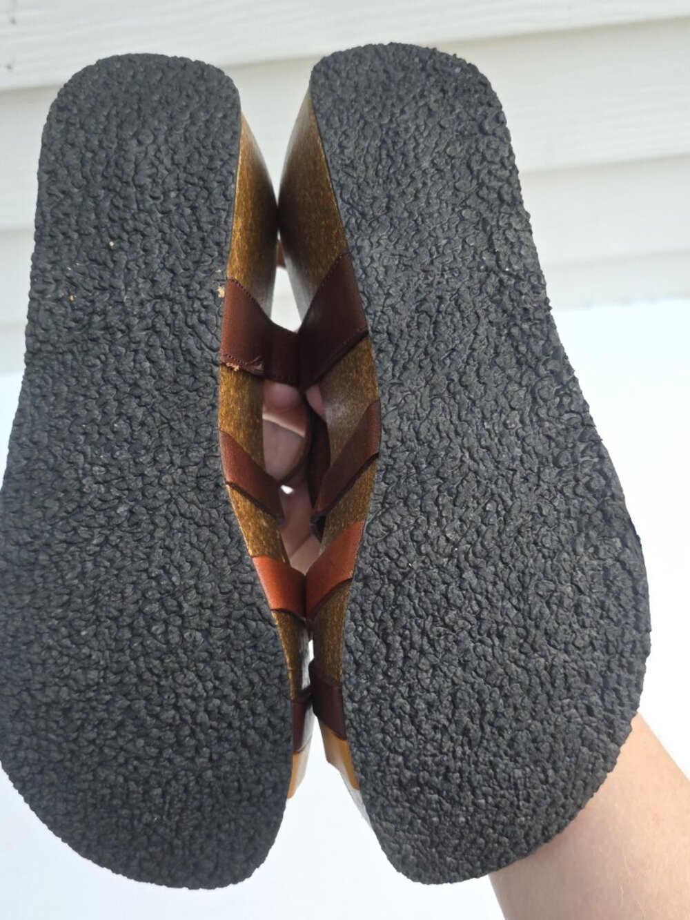 Plakton SO SONG women's wedge sandals in a brown and camel color - Picture 4 of 10